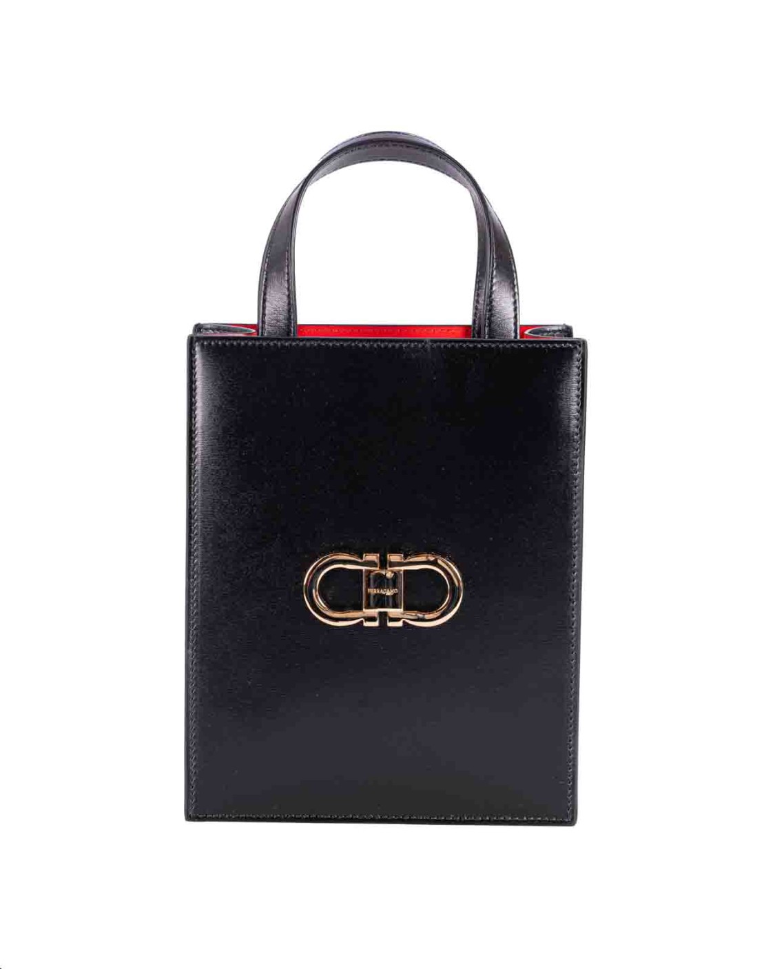 shop SALVATORE FERRAGAMO  Borsa: Salvatore Ferragamo Mini tote bag ornamento Gancini.
Chiusura sigillata da ponte e magnete.
Interno foderato in tonalità a contrasto e completato con doppia fessura per carte e documenti.
Si indossa a mano o a spalla grazie alla tracollina rimovibile.
Altezza 20 CM, Lunghezza 16 CM, Profondità 6.5 CM.
Composizione: 100% pelle di vitello.
Made in Italy.. 218358 GFLAT-771687 BICOLOR number 5692051